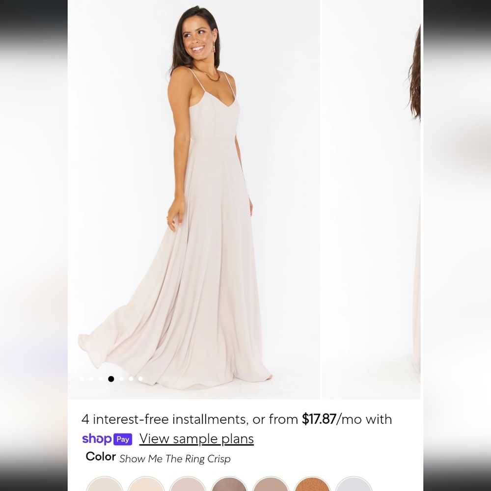SHOW ME YOUR MUMU Faith Maxi Bridesmaid Dress Show Me The Ring Small MSRP $198